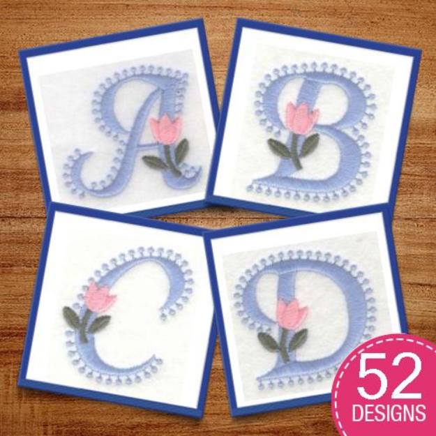 Picture of Spring Floral Monogram Embroidery Design Pack
