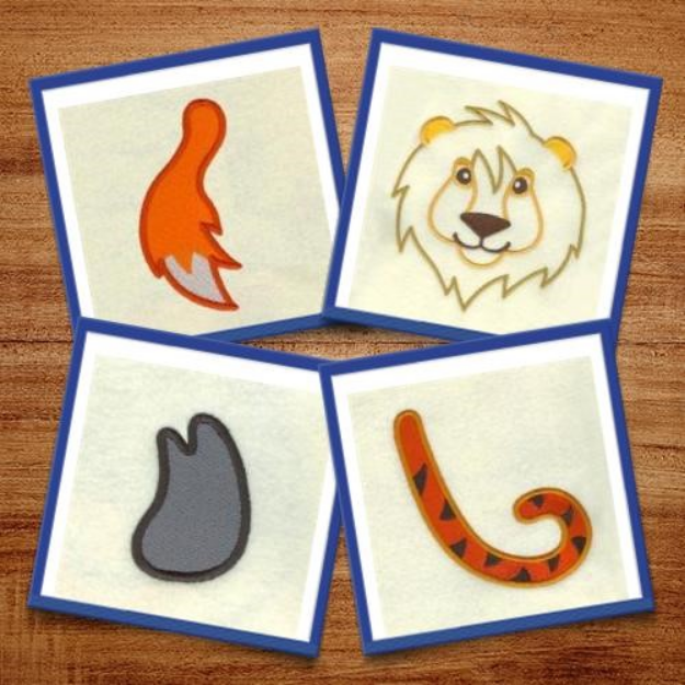 Picture of Animal Faces & Tails #1 Embroidery Design Pack