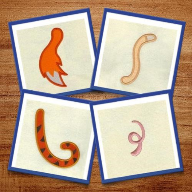 Picture of Animal Faces & Tails Combined Embroidery Design Pack