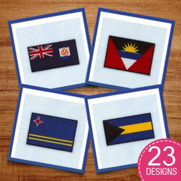 Picture of Caribbean Flags Embroidery Design Pack
