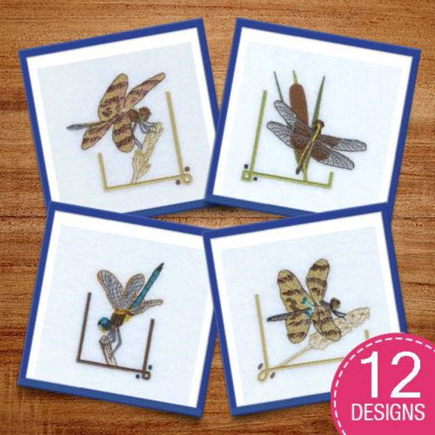 Picture of Dragonflies Embroidery Design Pack