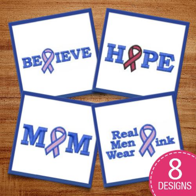 Picture of Breast Cancer Embroidery Design Pack
