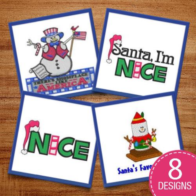Picture of Elves & Candy Canes Embroidery Design Pack