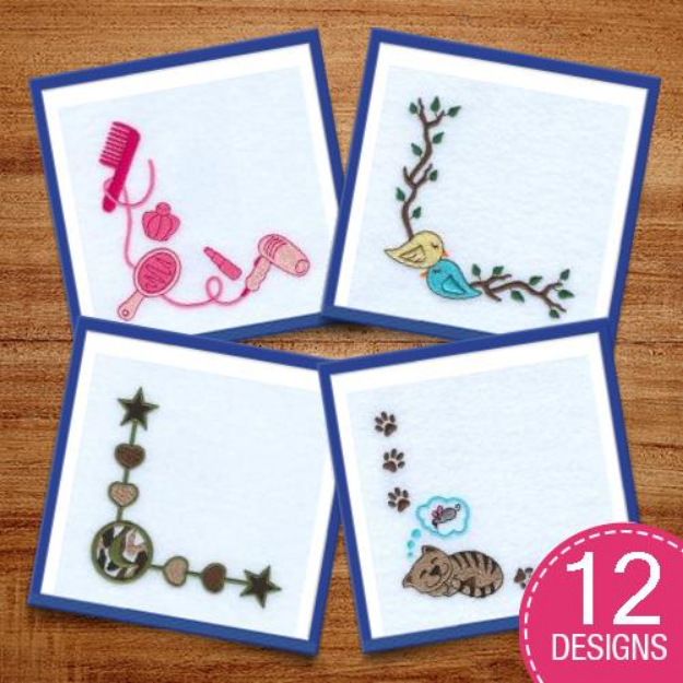 Picture of Pillow Corners Embroidery Design Pack