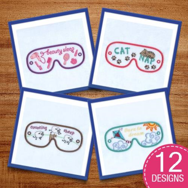 Picture of Sleep Masks Embroidery Design Pack