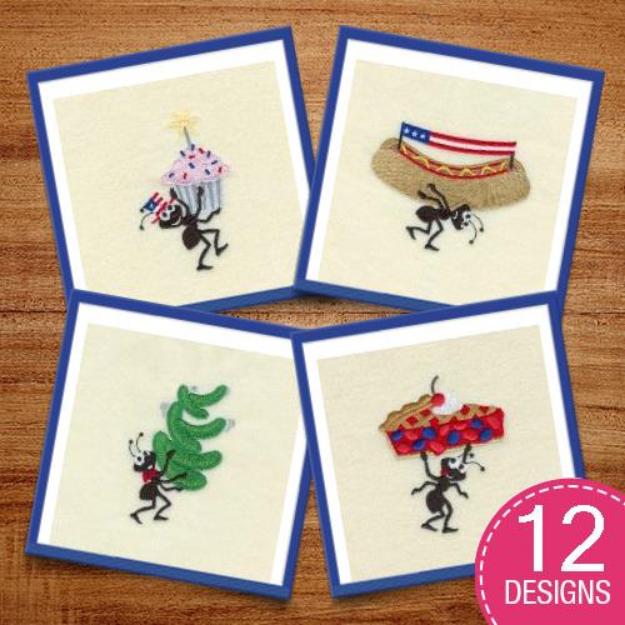 Picture of Patriotic Picnic Ants Embroidery Design Pack