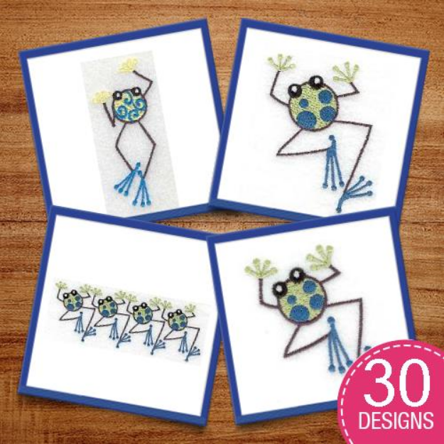Picture of Little Frogs Embroidery Design Pack