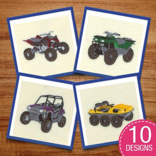 Picture of ATVs and Dirt Bikes Embroidery Design Pack
