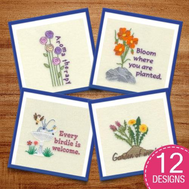 Picture of Garden Sayings Embroidery Design Pack