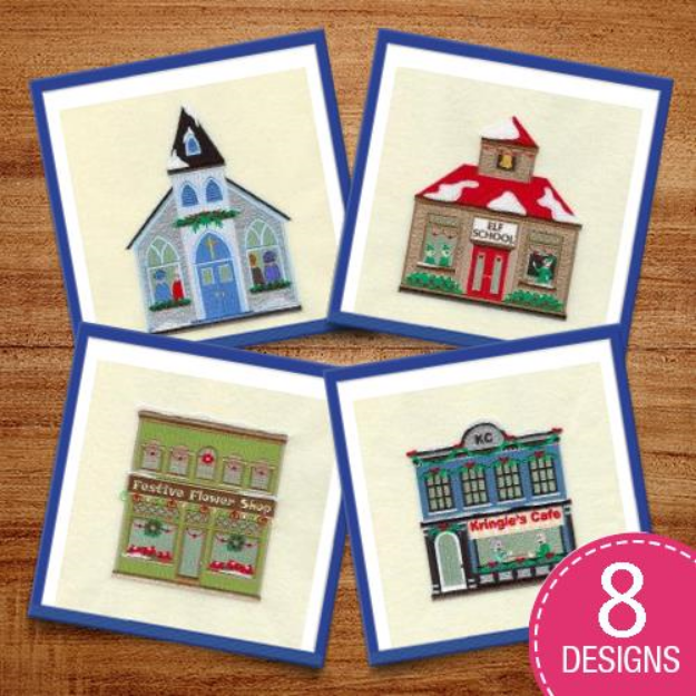 Picture of Christmas Village Embroidery Design Pack