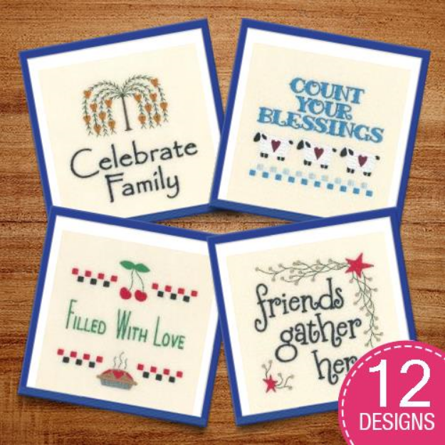Picture of Country Kitchen Sayings Embroidery Design Pack