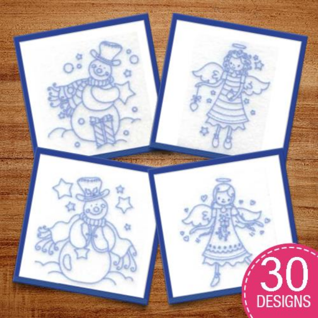 Picture of Angels and Snowmen Embroidery Design Pack