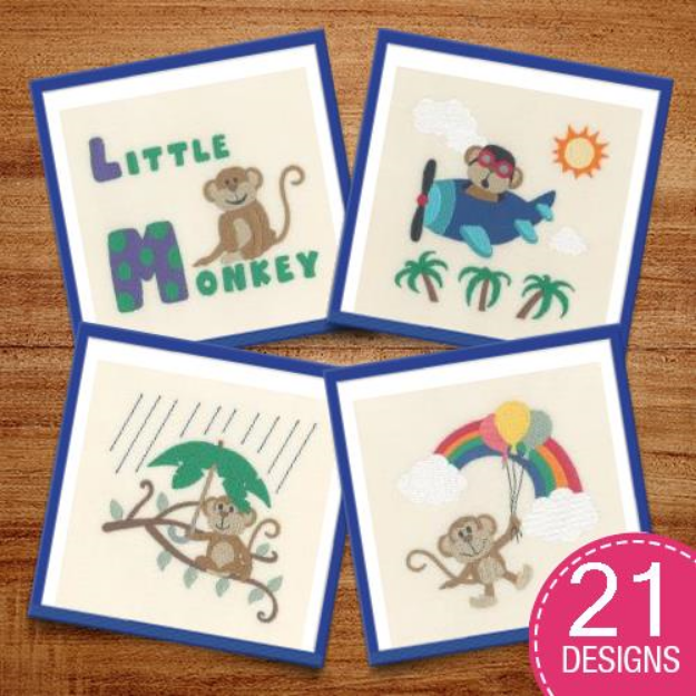 Picture of Monkey Nursery Decor Embroidery Design Pack