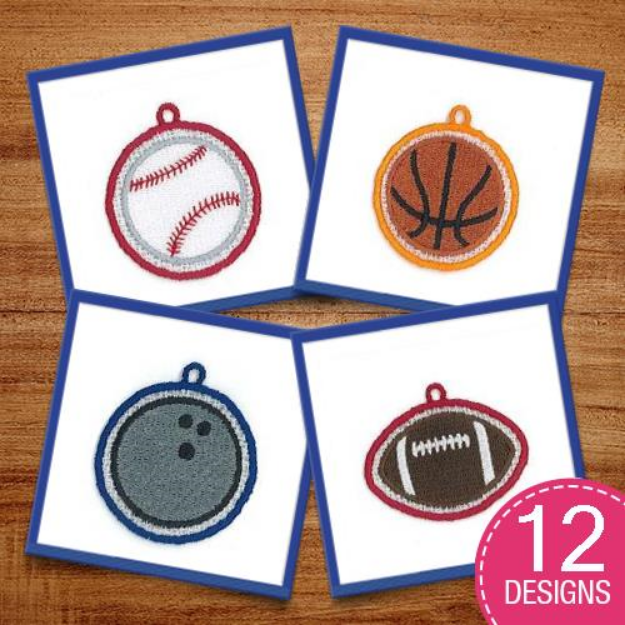 Picture of Lace Sports Charms Embroidery Design Pack