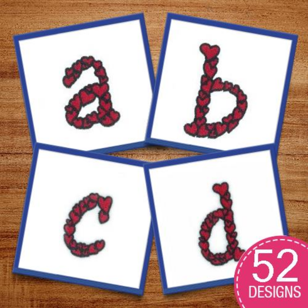Picture of Valentine Hearts Alphabet Embroidery Design Pack