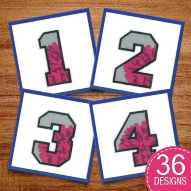 Picture of Cheerleading Applique Alphabet Embroidery Design Pack