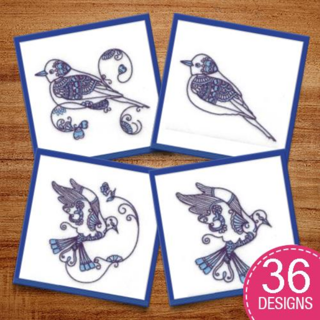 Picture of Jacobean Birds Embroidery Design Pack