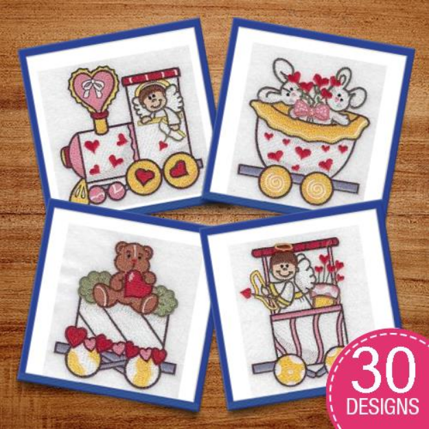 Picture of Valentine Train Embroidery Design Pack