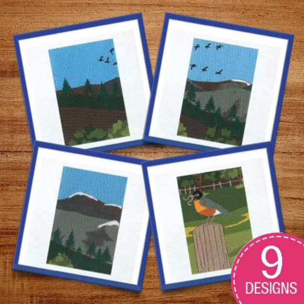 Picture of Spring Cabin Scene Embroidery Design Pack