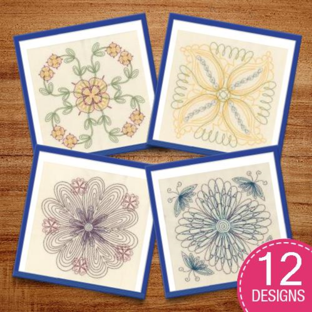 Picture of Decorative Spring Flowers Embroidery Design Pack