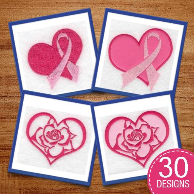 Picture of Breast Cancer Motifs Embroidery Design Pack