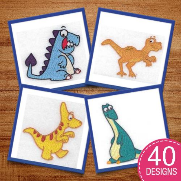 Picture of Crazy Dinosaur Embroidery Design Pack