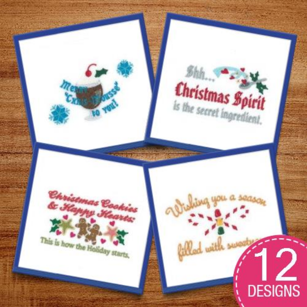 Picture of Christmas Kitchen Sayings Embroidery Design Pack