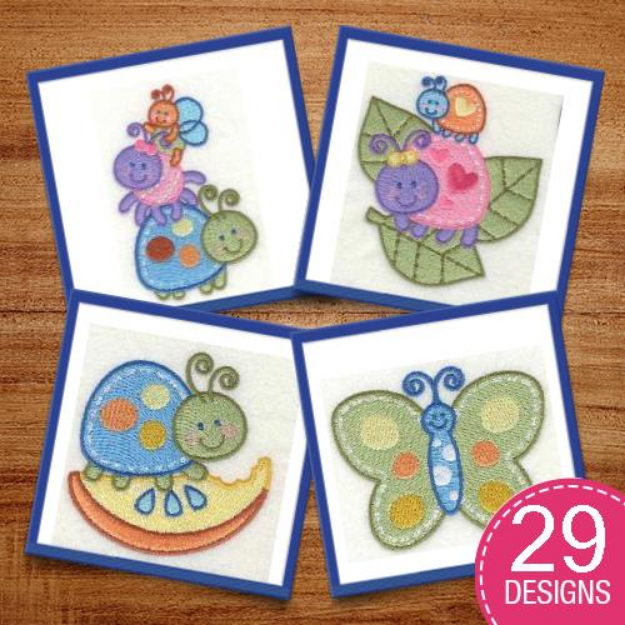 Picture of Adorable Bugs Embroidery Design Pack
