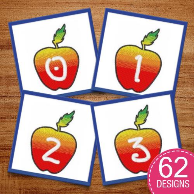 Picture of Apple  font Embroidery Design Pack