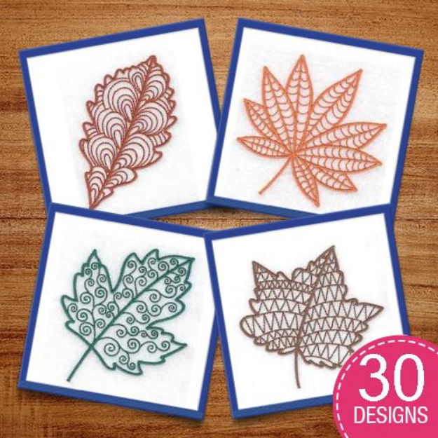 Picture of Weave Leaves Embroidery Design Pack
