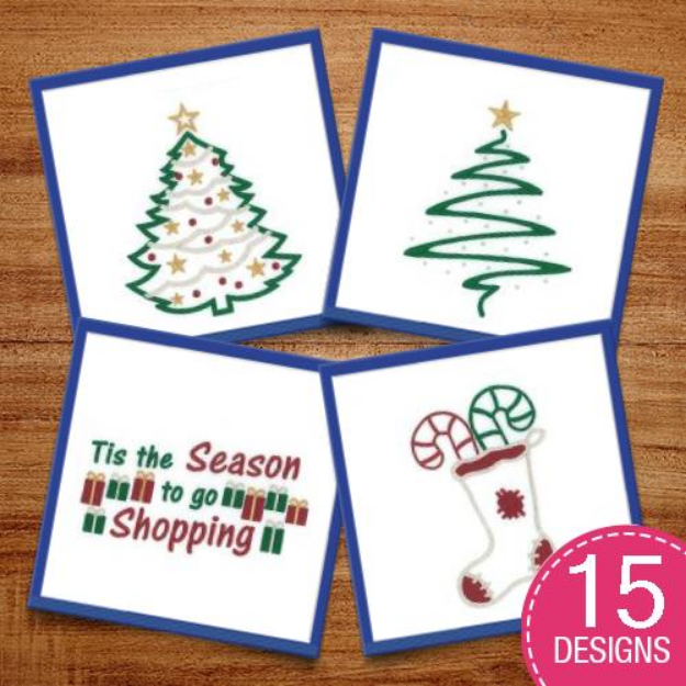 Picture of Metallic Christmas Embroidery Design Pack