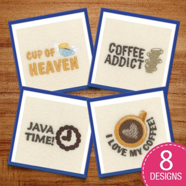Picture of Coffee Sayings Embroidery Design Pack