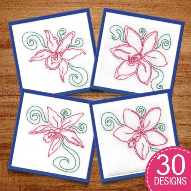 Picture of Orchid Corners Embroidery Design Pack