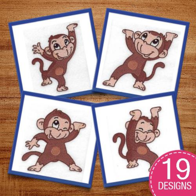 Picture of Modular Monkeys Embroidery Design Pack