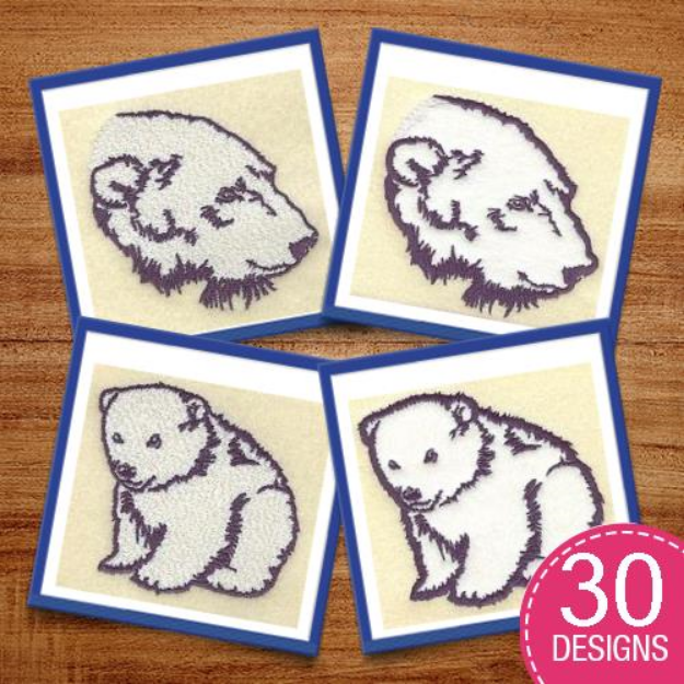 Picture of Polar Bears Embroidery Design Pack