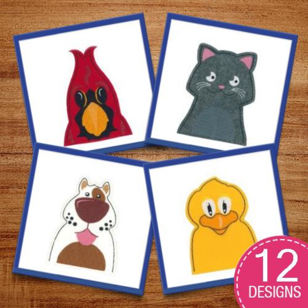 Picture of Kids Hand Puppets Embroidery Design Pack