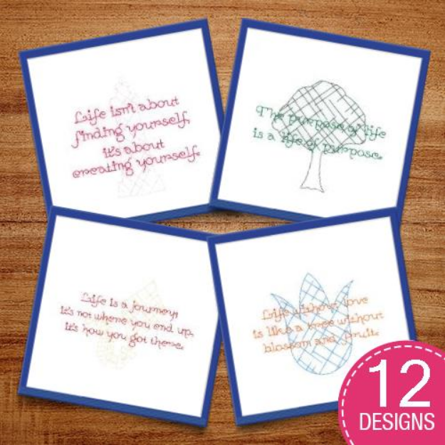 Picture of Life Sayings 2 Embroidery Design Pack