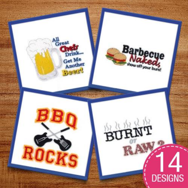 Picture of Backyard BBQ Embroidery Design Pack