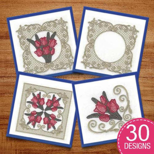 Picture of Victorian Tulips Embroidery Design Pack