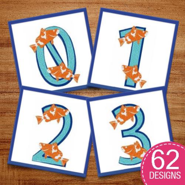 Picture of Double Fish Font Embroidery Design Pack