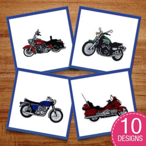 Picture of Motorcycles Embroidery Design Pack