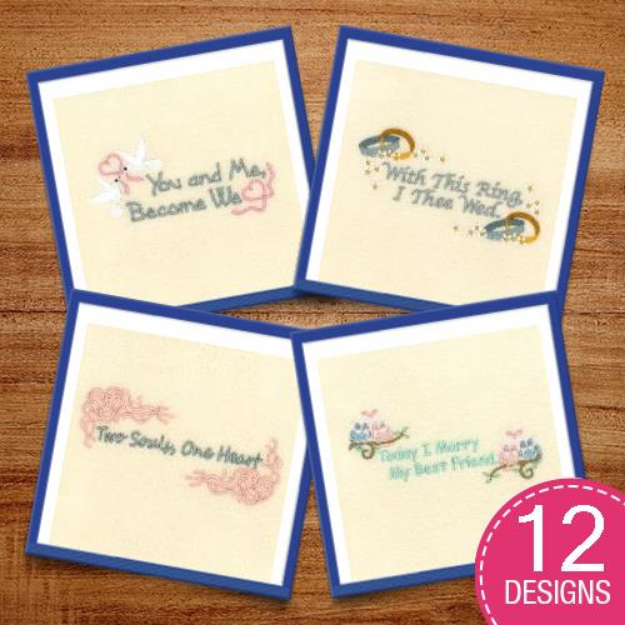 Picture of Love and Marriage Sayings Embroidery Design Pack