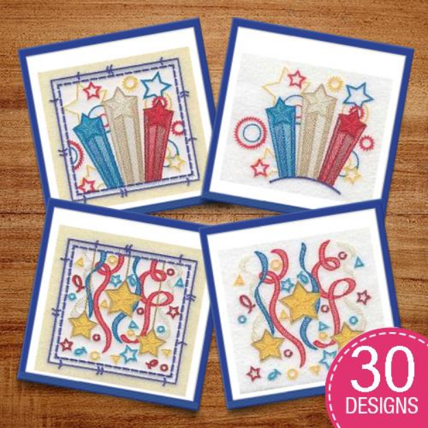 Picture of 4th of July Patches Embroidery Design Pack