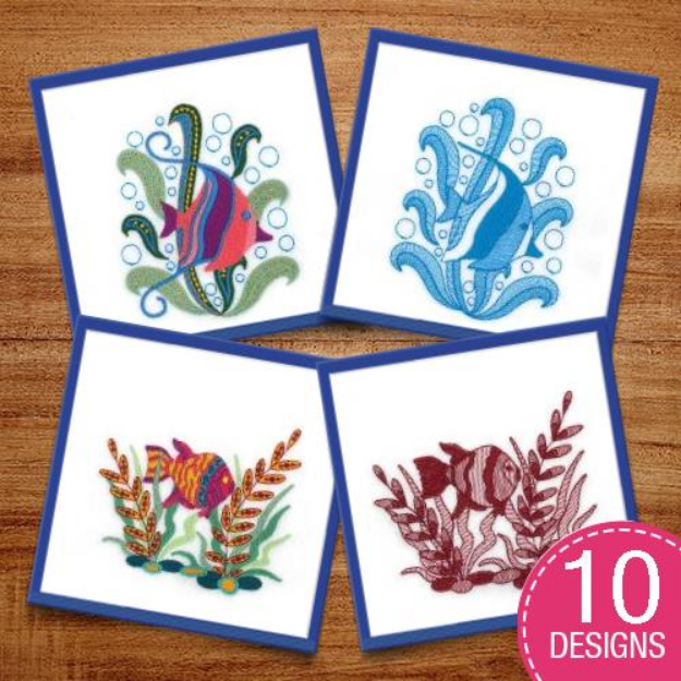 Picture of Underwater Life Embroidery Design Pack