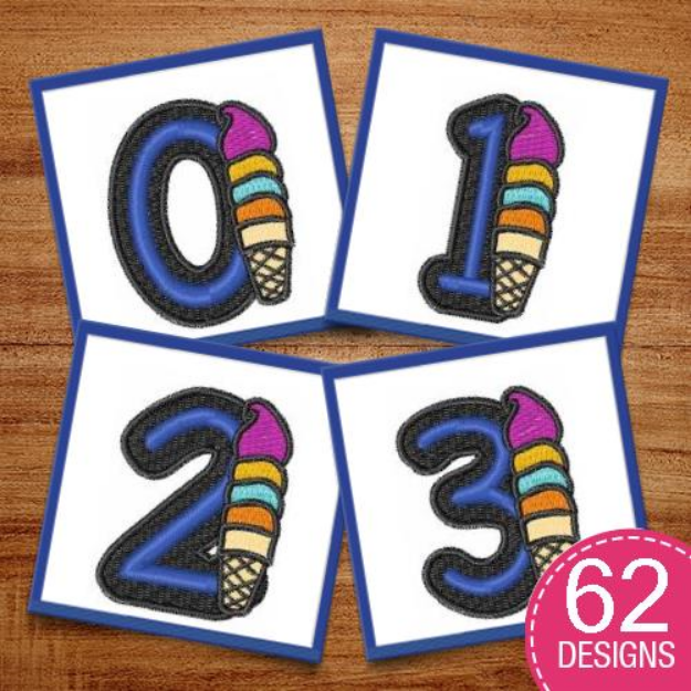 Picture of Ice Cream Font Embroidery Design Pack