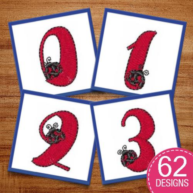 Picture of Lady Bug Font Embroidery Design Pack