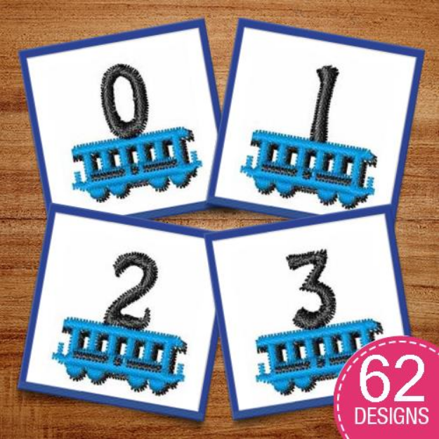 Picture of Train Font Embroidery Design Pack
