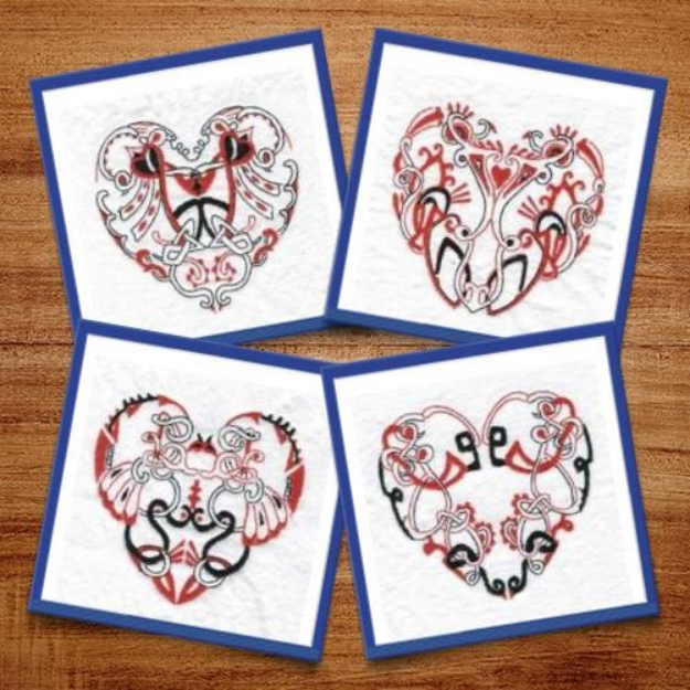 Picture of Celtic Hearts Embroidery Design Pack