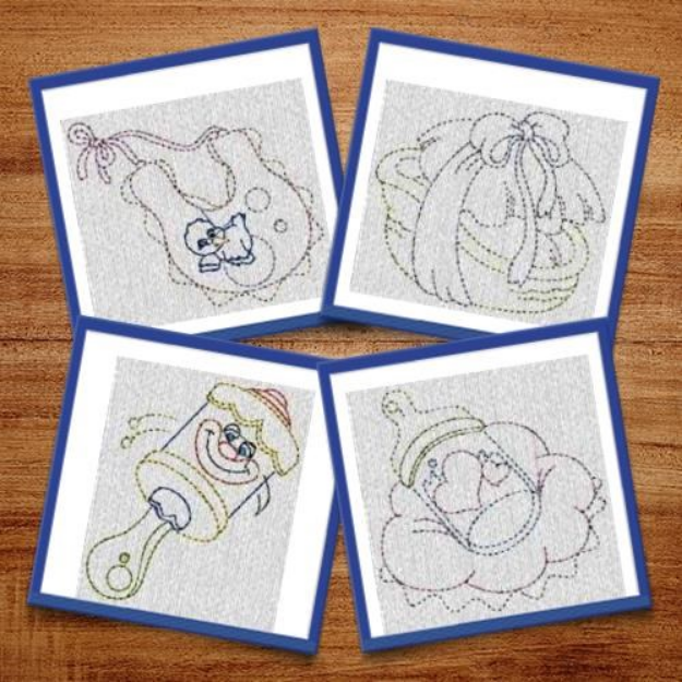 Picture of Baby Things Redwork Embroidery Design Pack