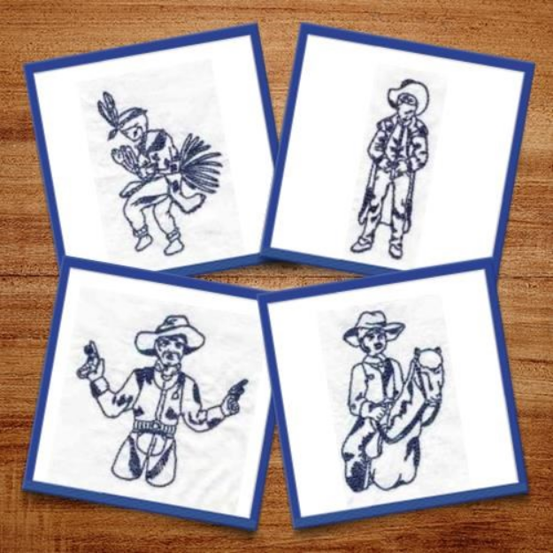 Picture of Cowboys and Indians Embroidery Design Pack